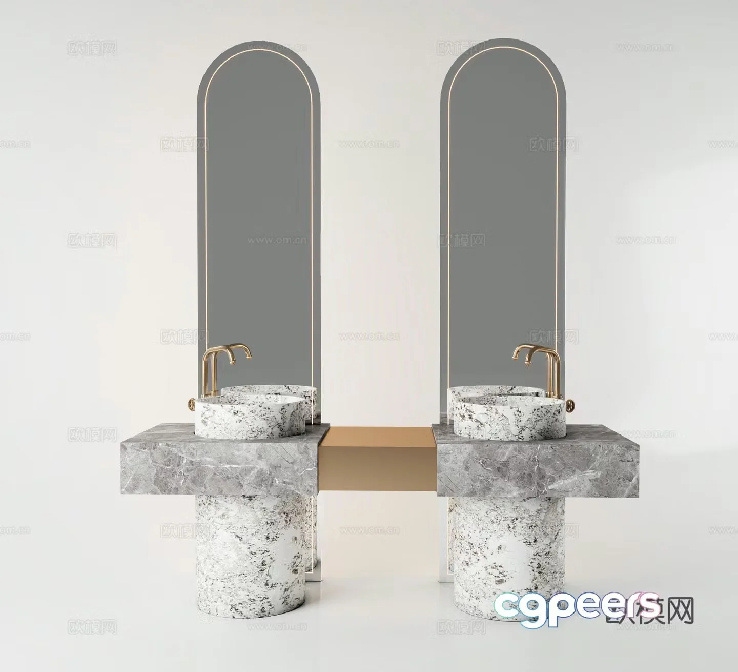 Countertop basin column basin sink 3D model