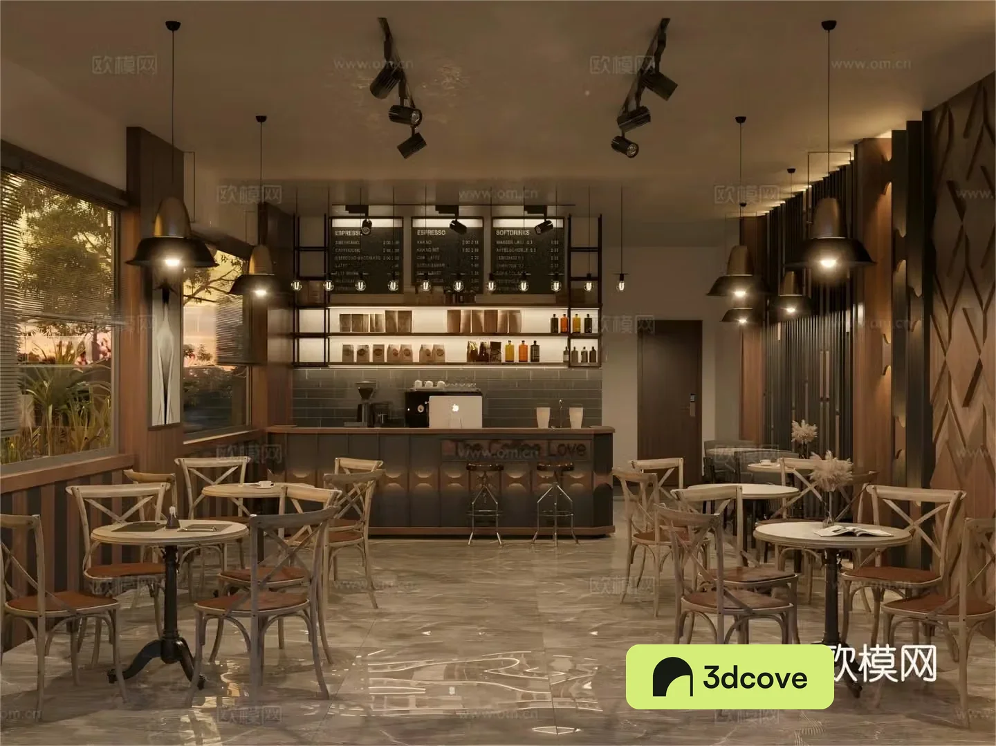 Modern Cafe Coffee Shop Retro Cafe Bar
