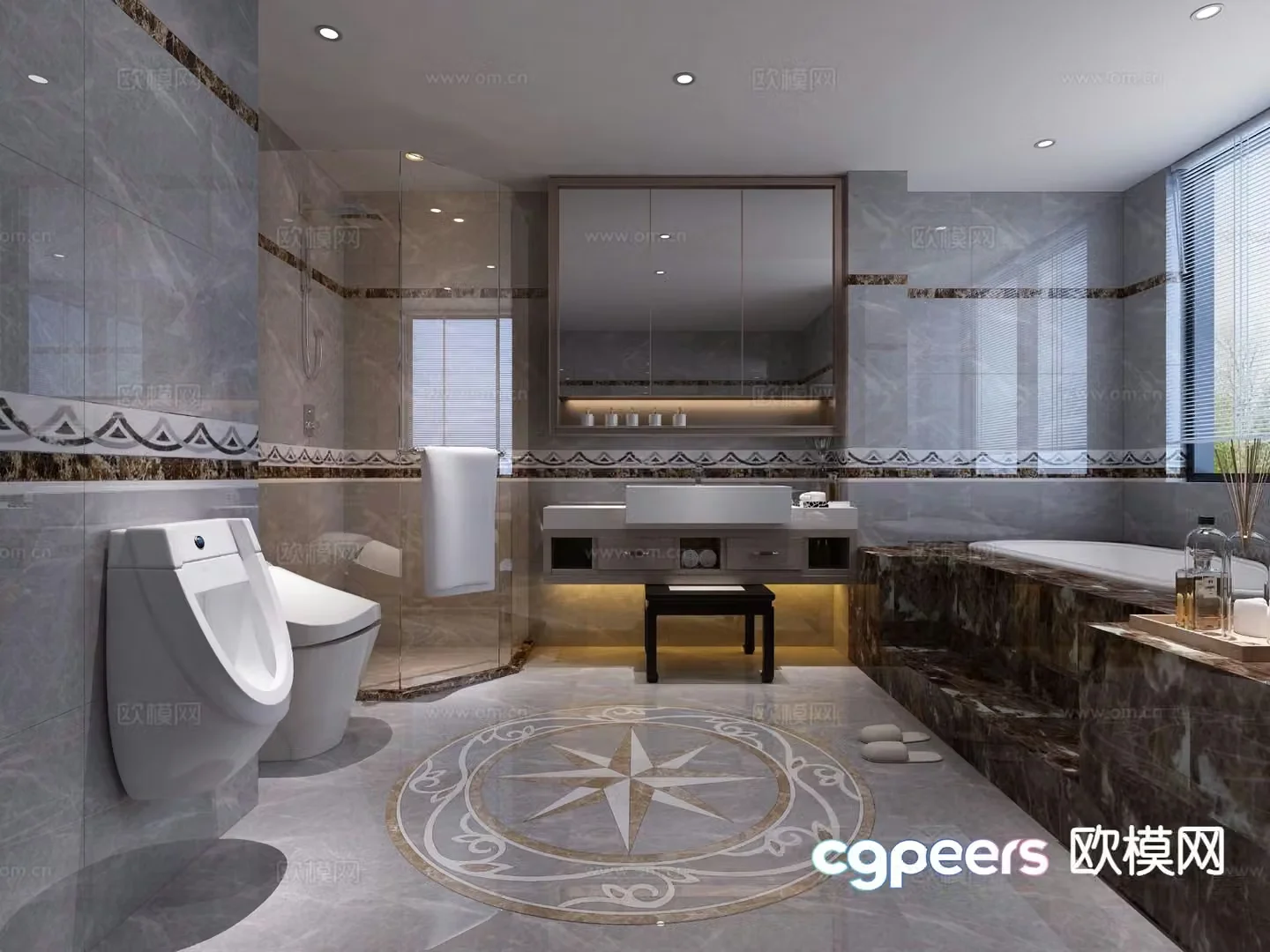 New Chinese style bathroom bathroom 3d model