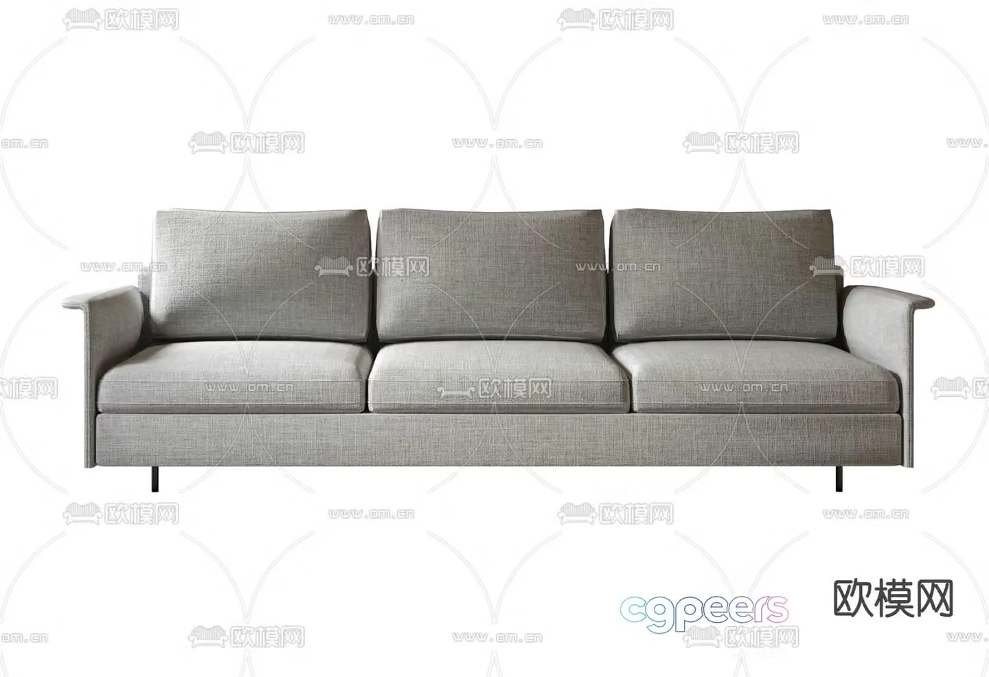 3D model of three seater sofa