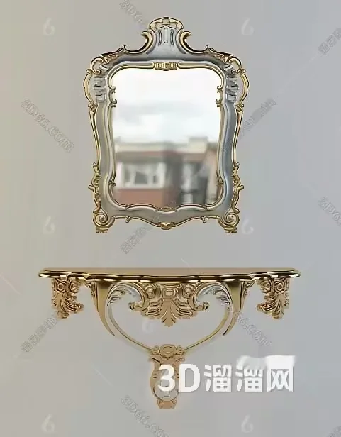 A Mirror And Shelf 3D Model – 23376 – VRAY Render