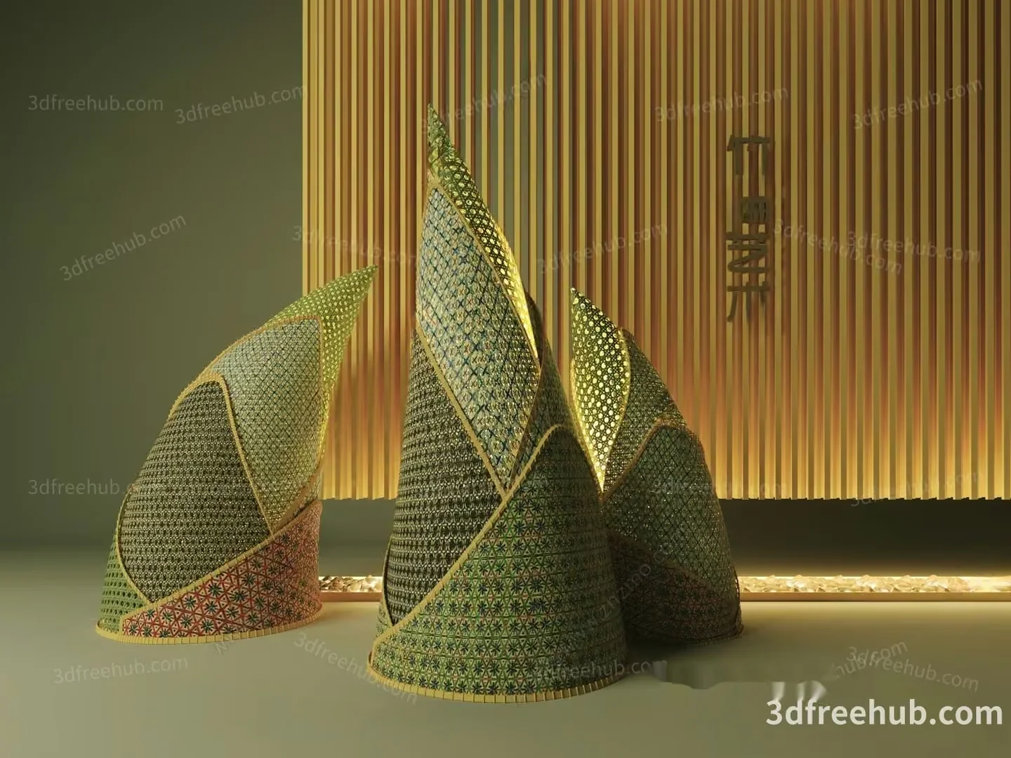Modern Christmas Decorations 3D Model – 19392 – VRAY Render