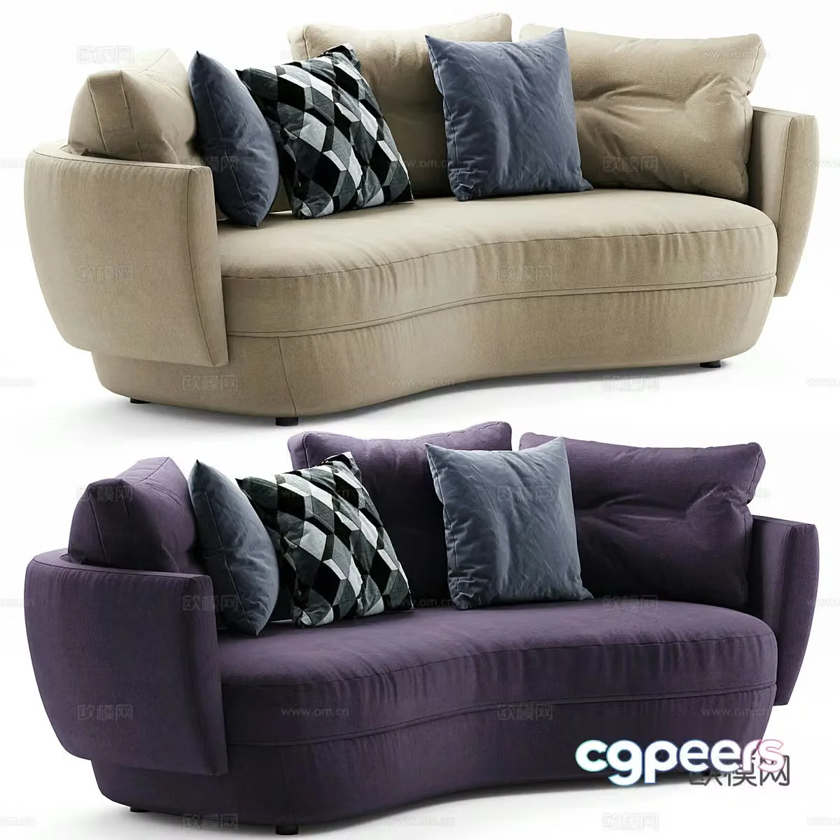 ligne roset idpanema curved 3d model