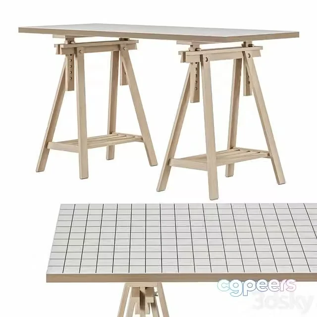 3ds Max Free – Working table IKEA MALSKYTT MITTBACK LAGKAPTEN