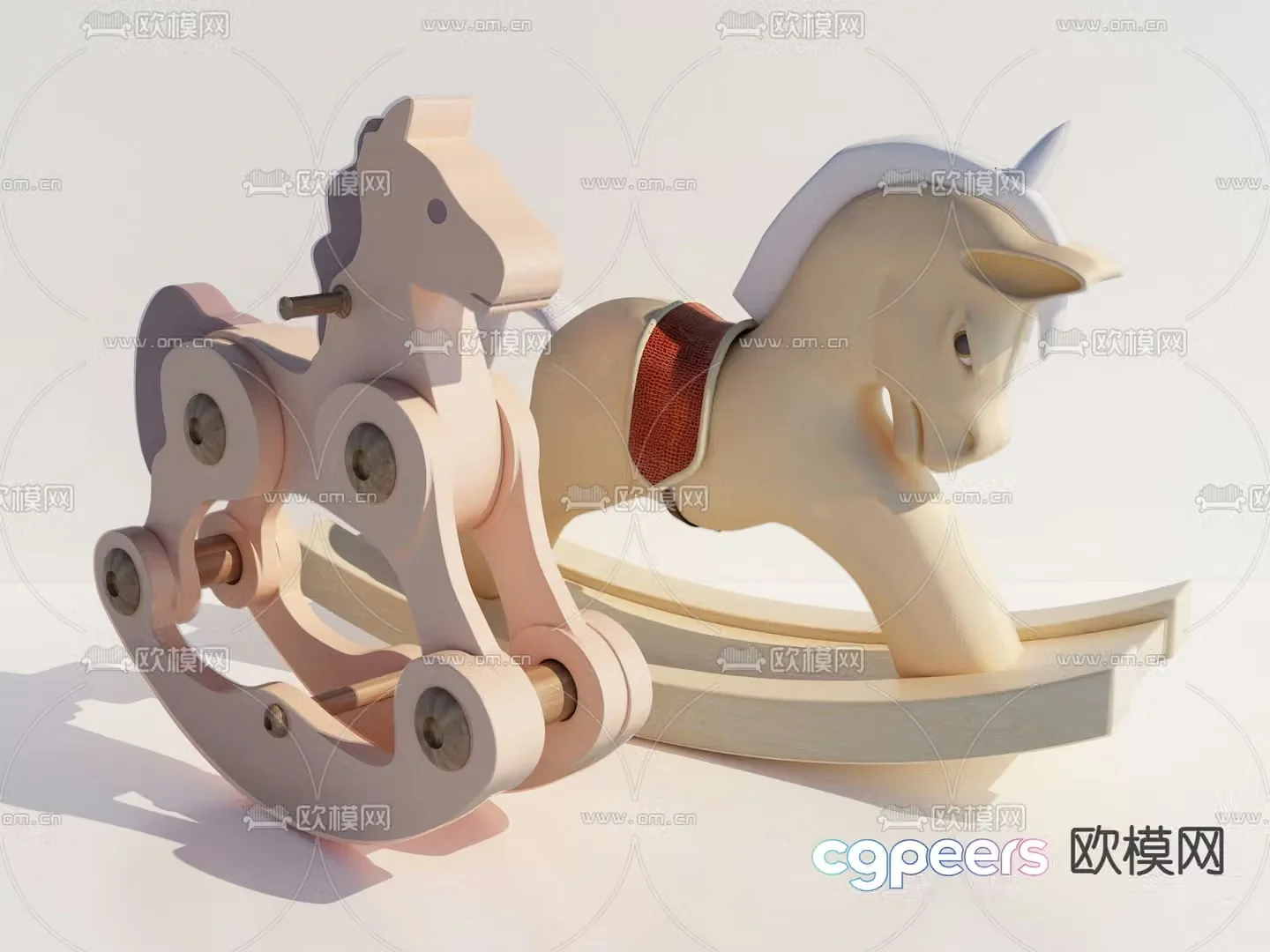 Modern children’s rocking horse toy 3d model
