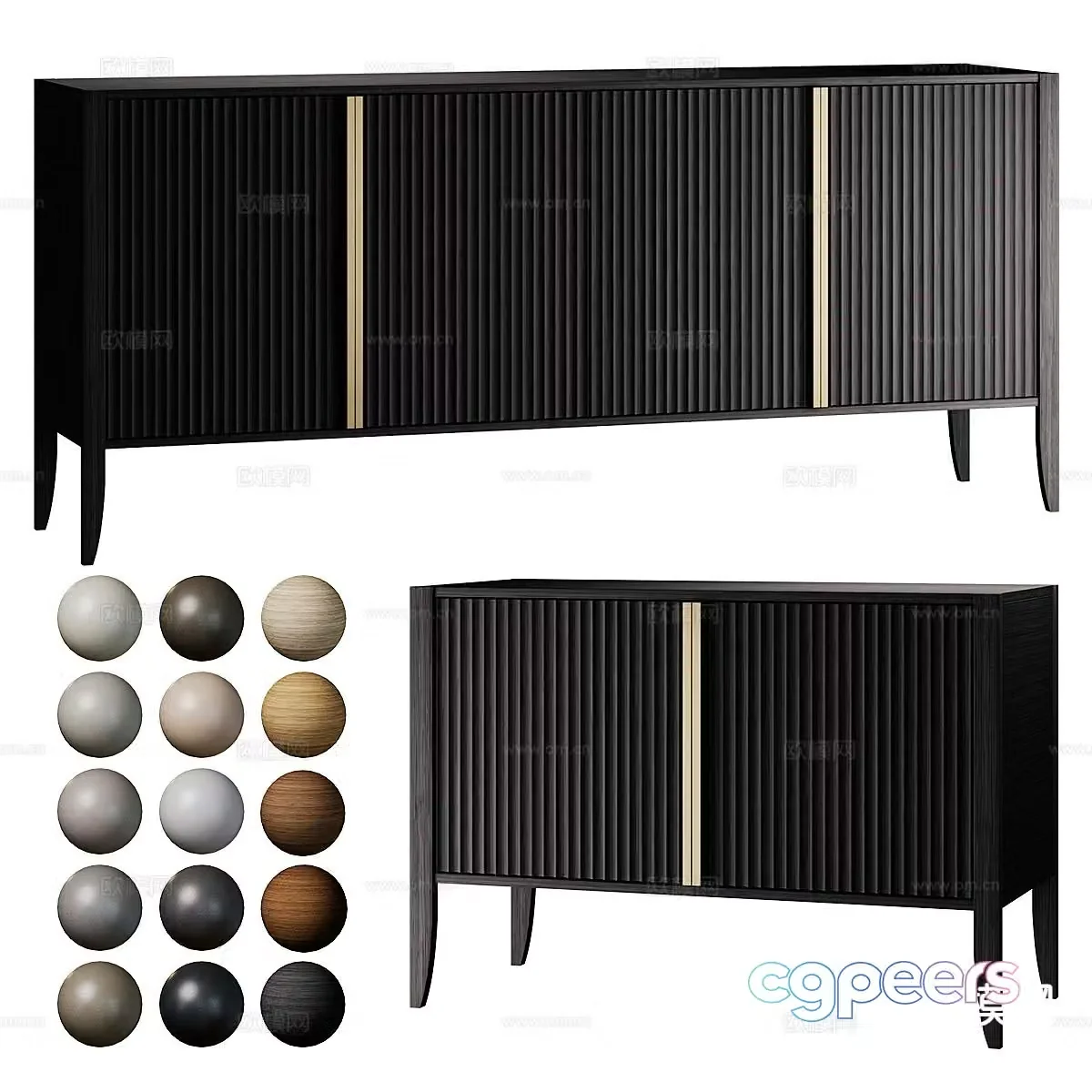 Nordic entrance cabinet side cabinet 3d model