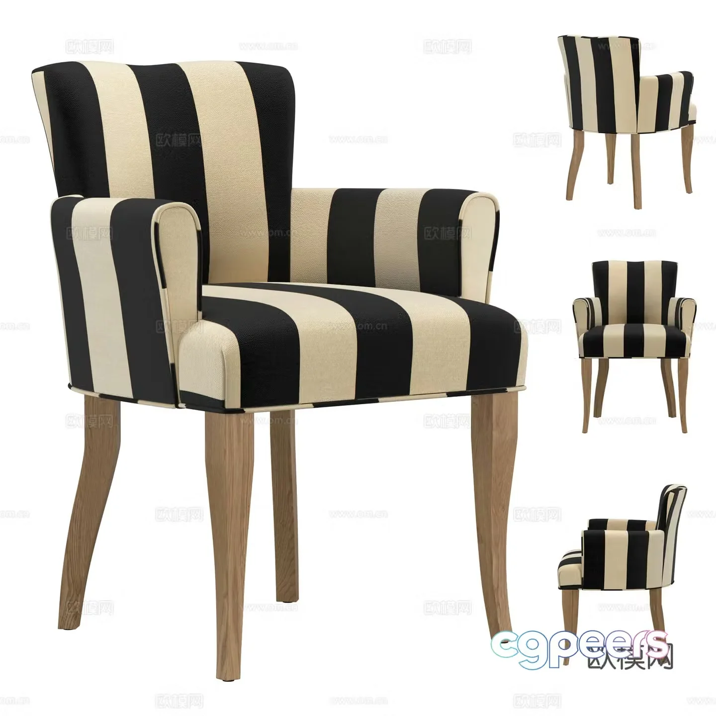 Modern Italian cloth chair Sofa chair Armchair 3d model