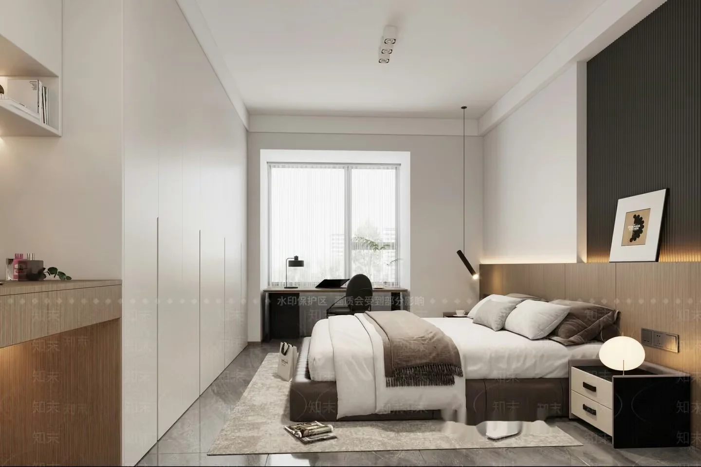 Modern Minimalist Bedroom 3D Model – 14312 – VRAY Render