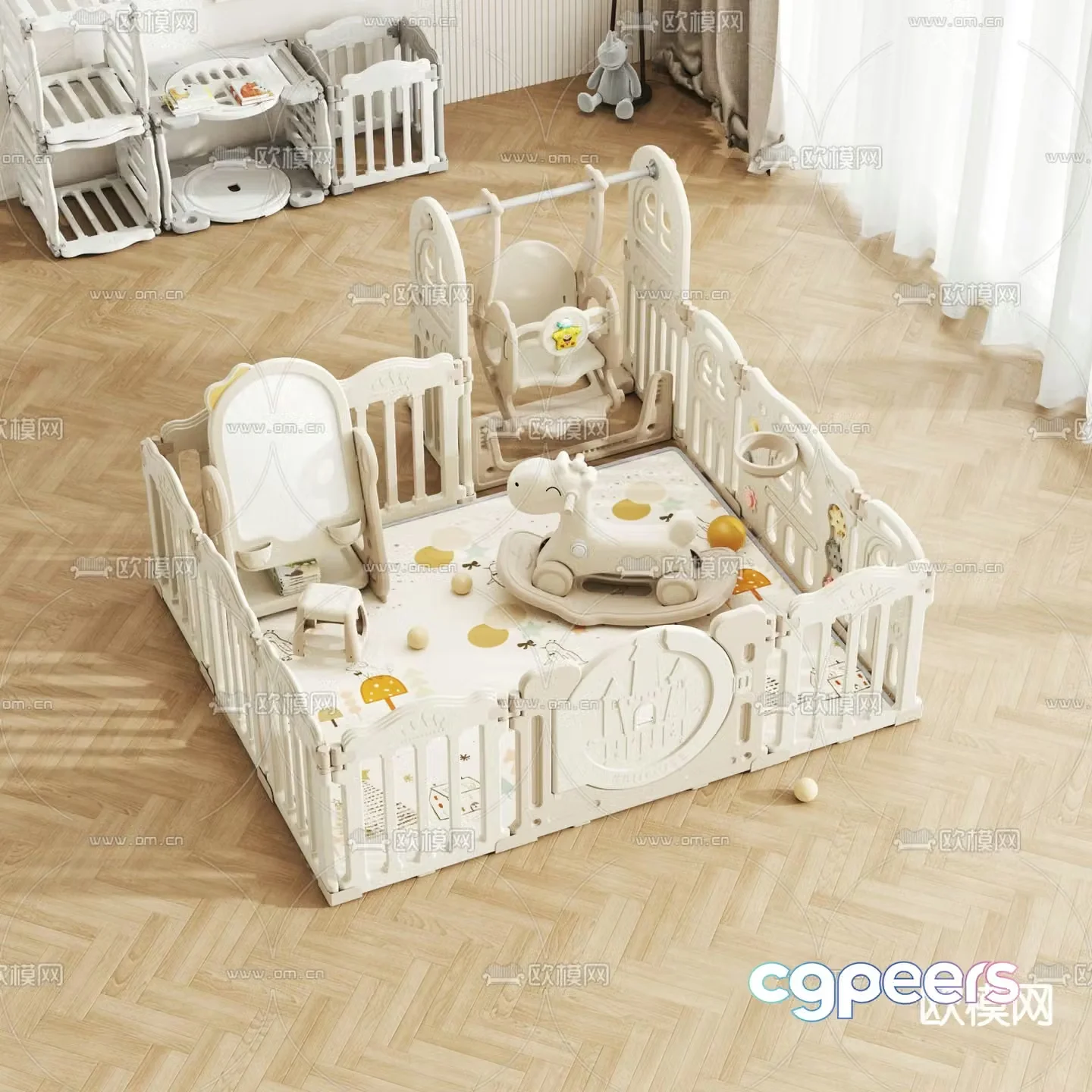 Modern children’s fence 3d model
