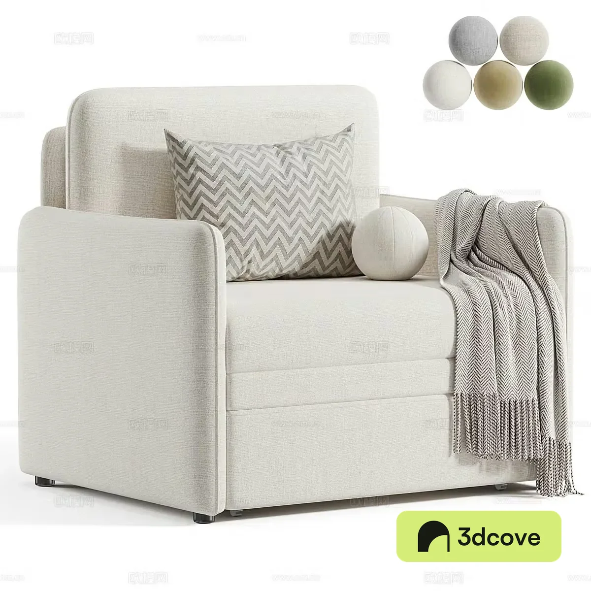 Modern Creamy Cases Armchair