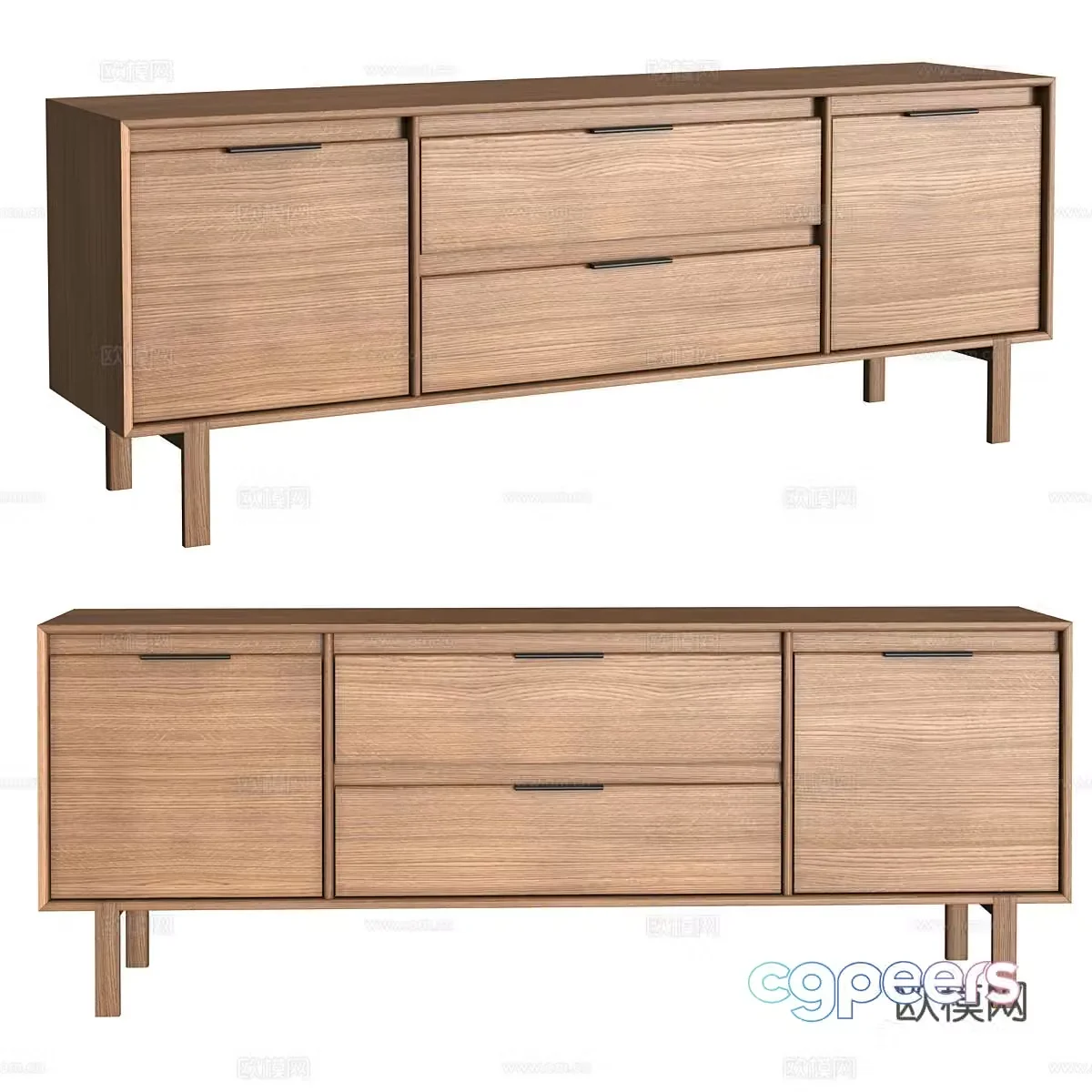 New Chinese log JP Line TV cabinet 3d model