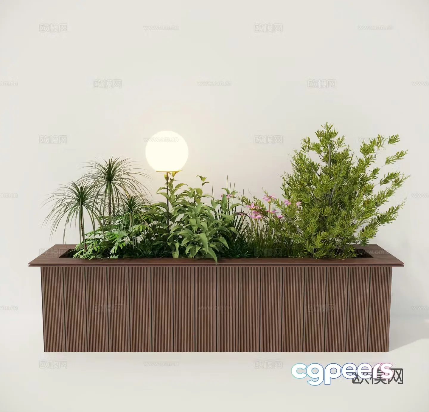 Landscape flower box outdoor flower box outdoor plant 3d model