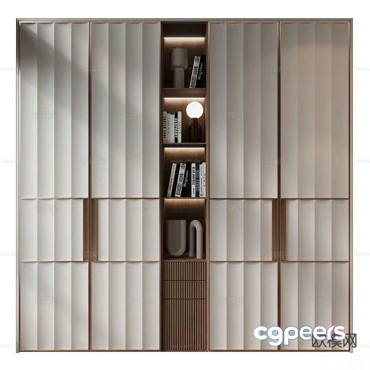 Medieval style bookcase bookshelf 3d model