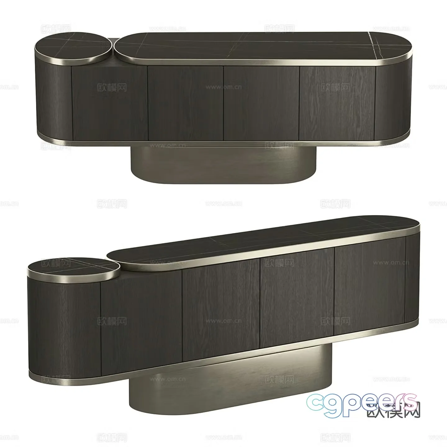 Light luxury air TV cabinet low cabinet side cabinet 3D model