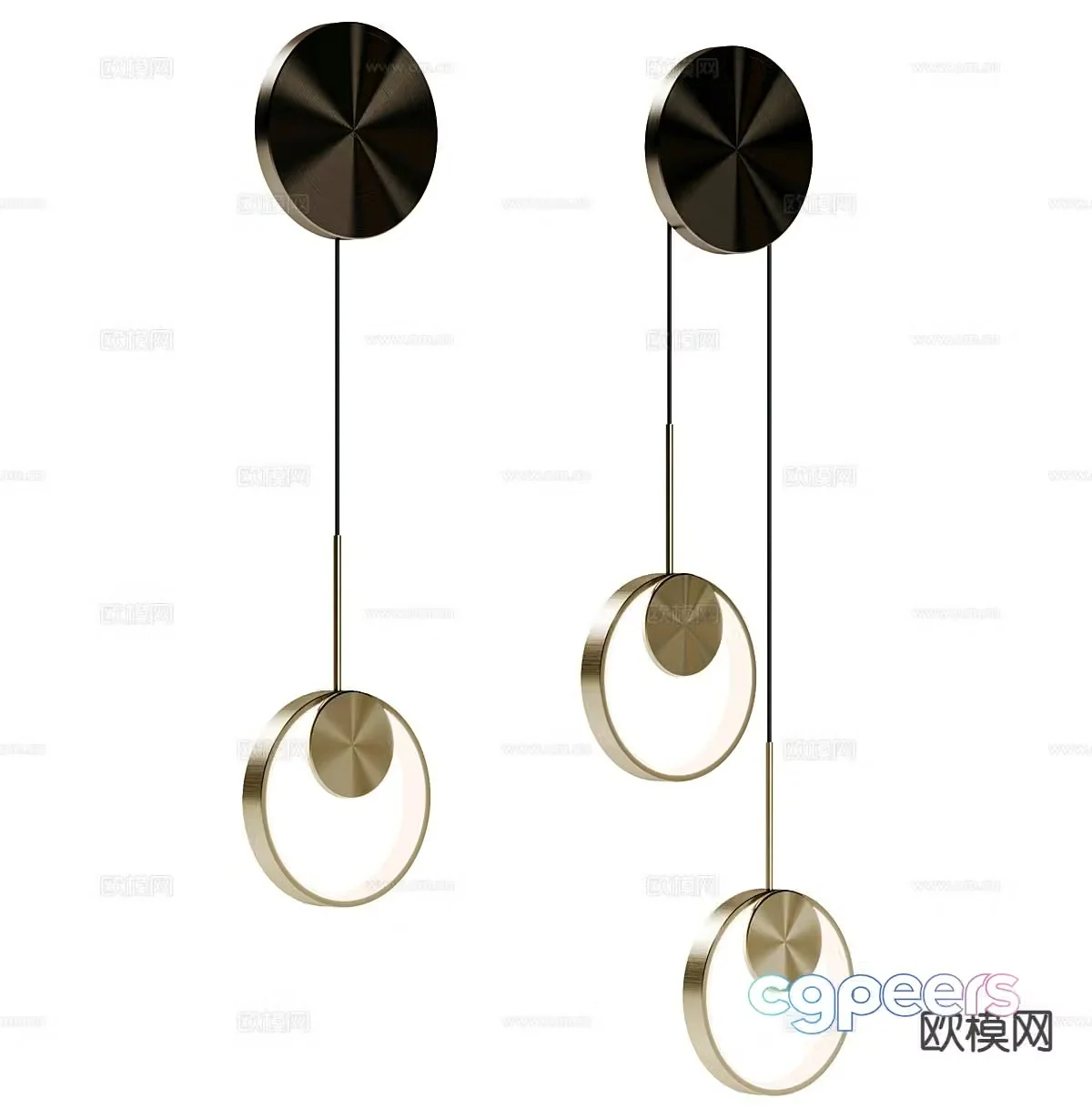 Light luxury bedside small chandelier 3D model