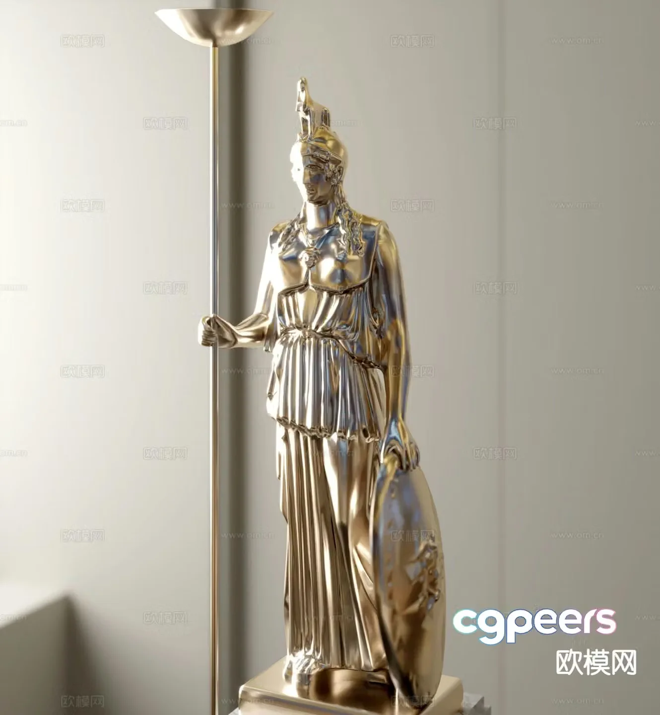 European Athena sculpture goddess statue 3d model