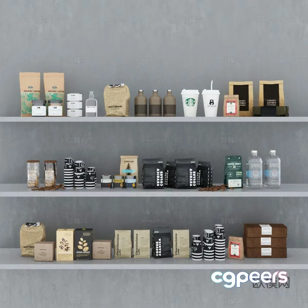 Wine and food coffee bag coffee food drink beverage food bag 3d model