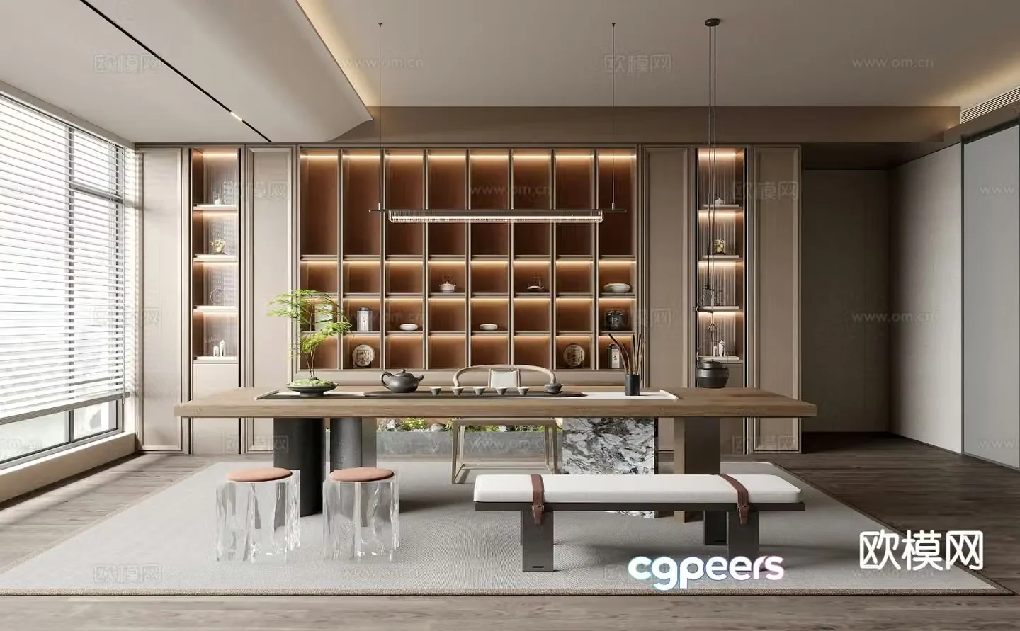 New Chinese tea room 3D model