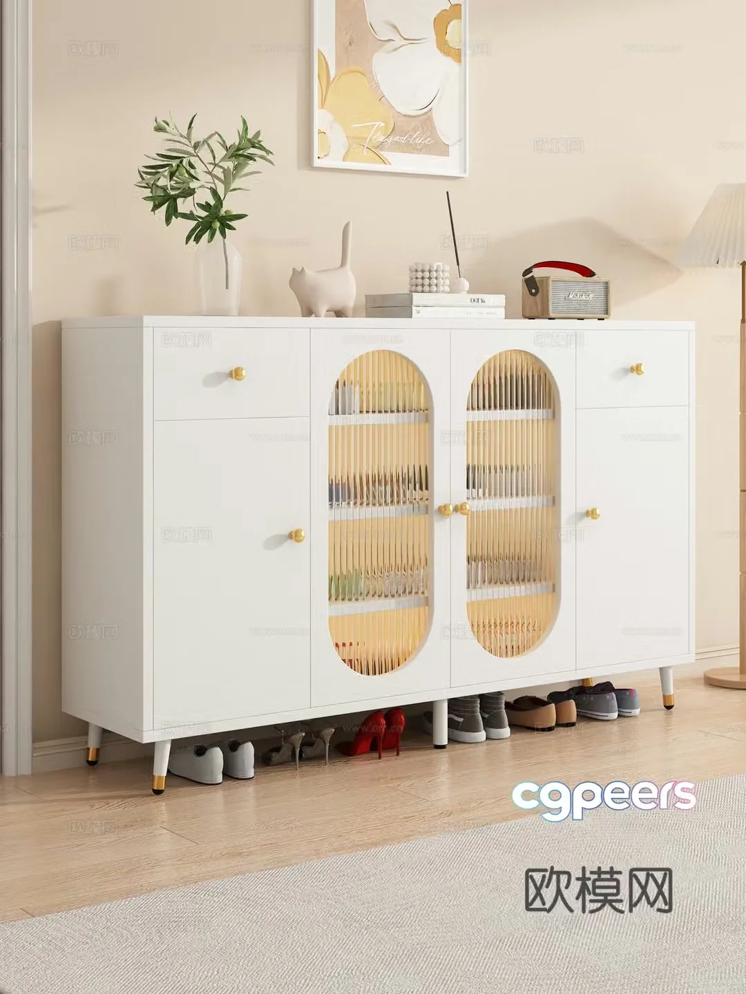 Shoe cabinet porch cabinet side cabinet entrance door shoes ornaments 3D model