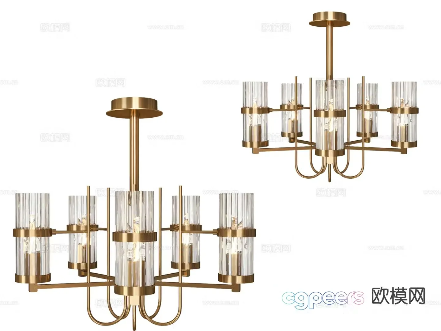 European style chandelier multi-head chandelier 3d model