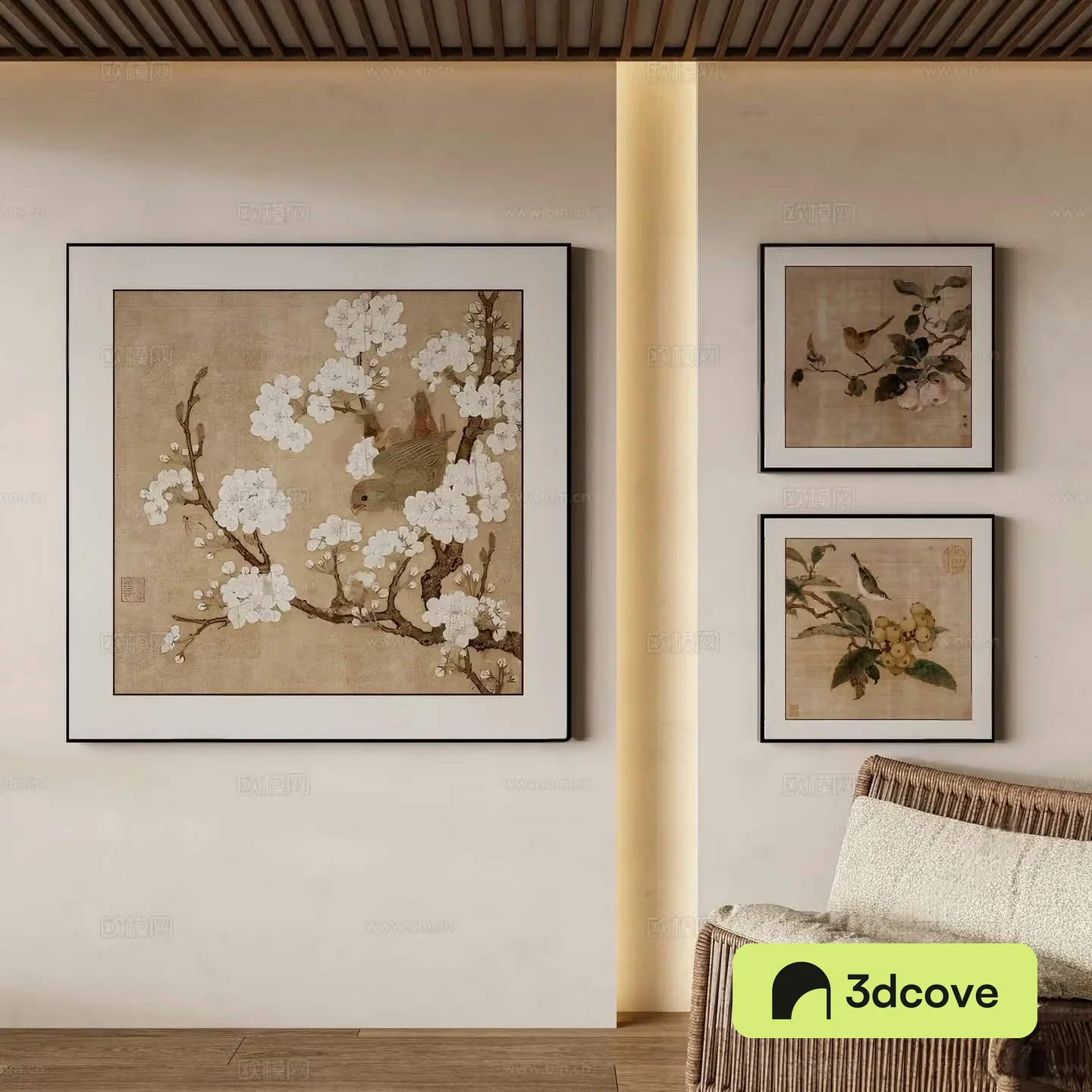 New Chinese style flower and bird paintings study and hanging paintings bedside paintings living room and hanging paintings entrance paintings