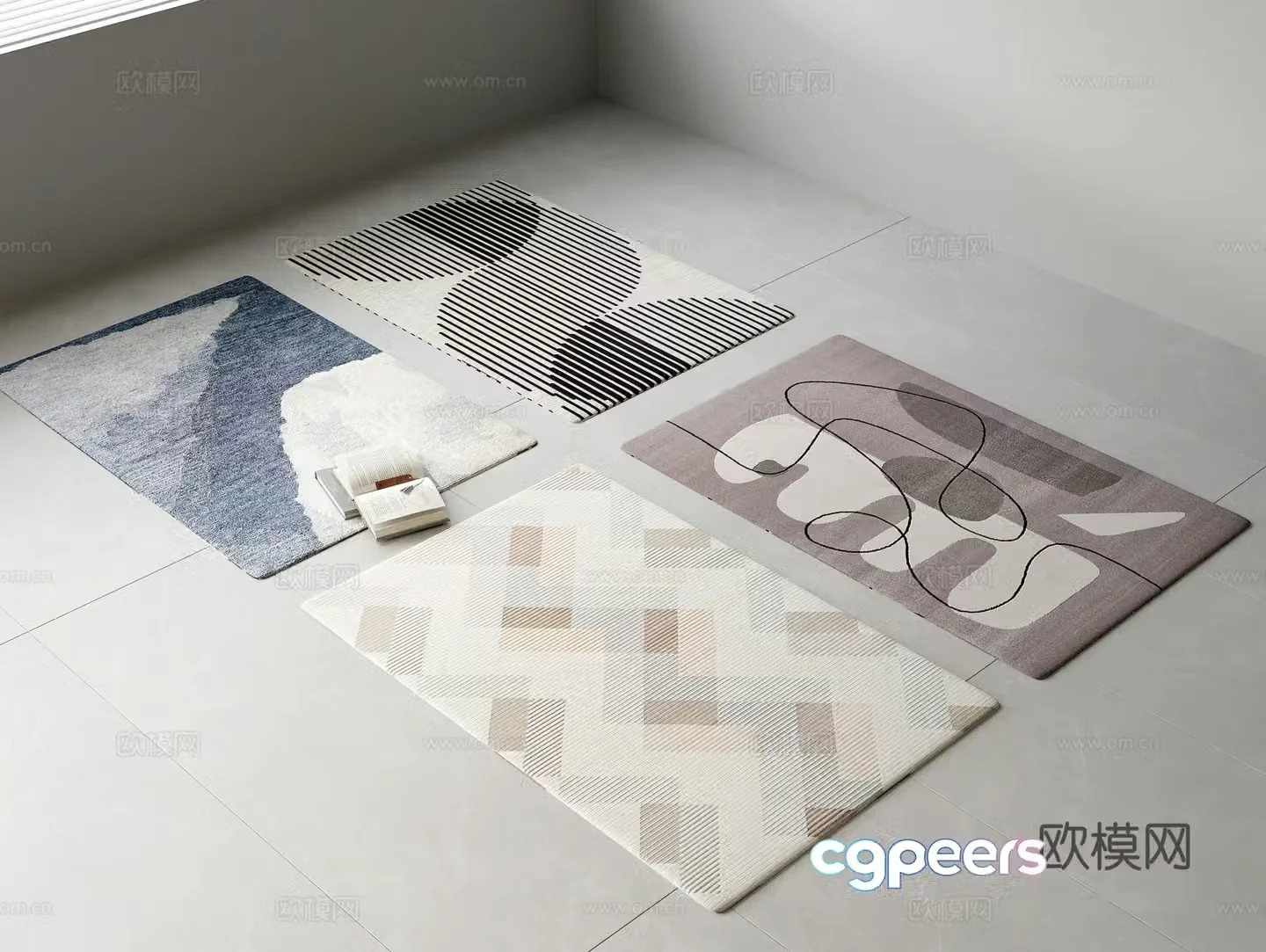 Modern carpet fabric carpet square carpet 3d model
