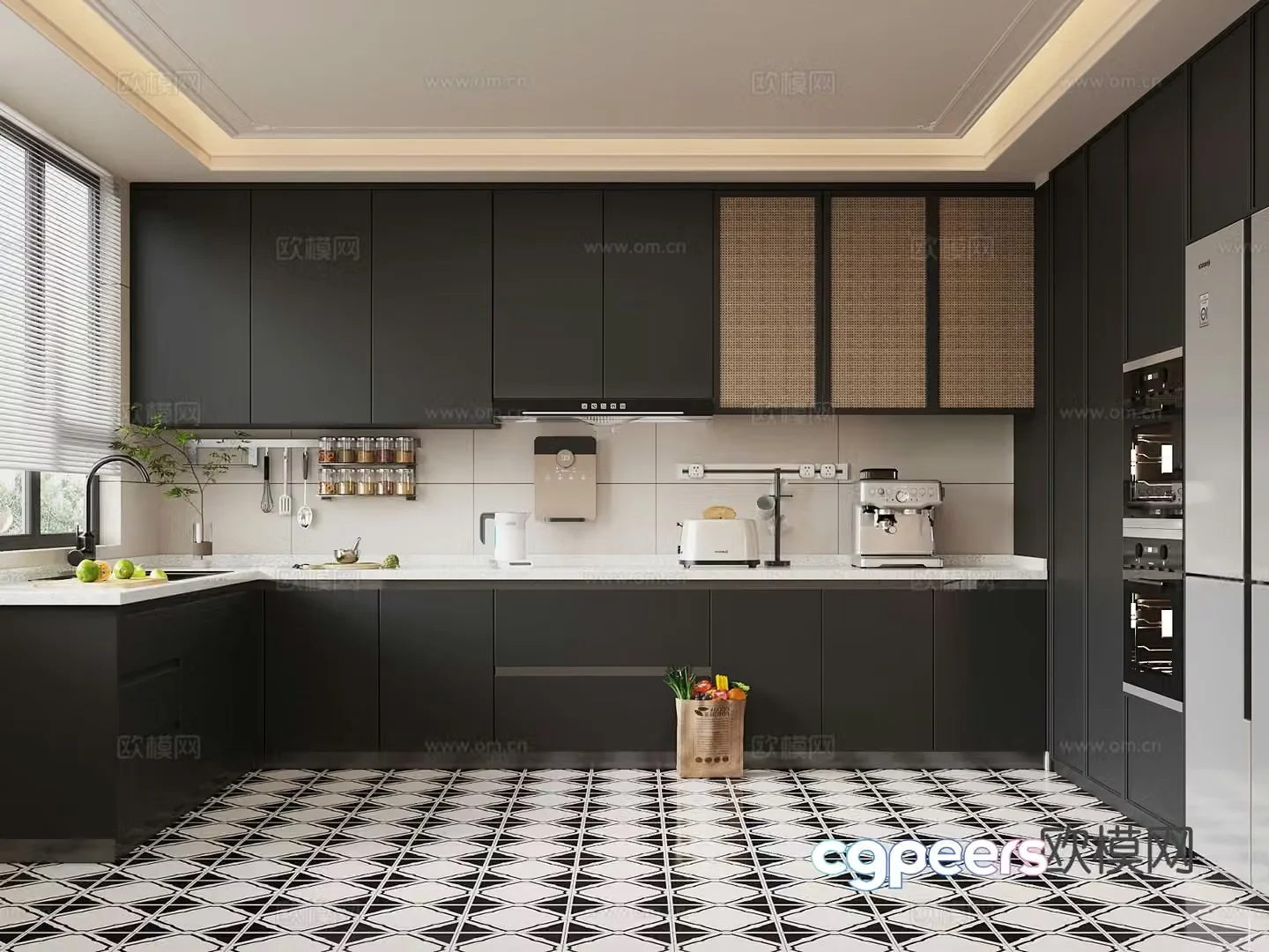 French kitchen cabinet 3d model