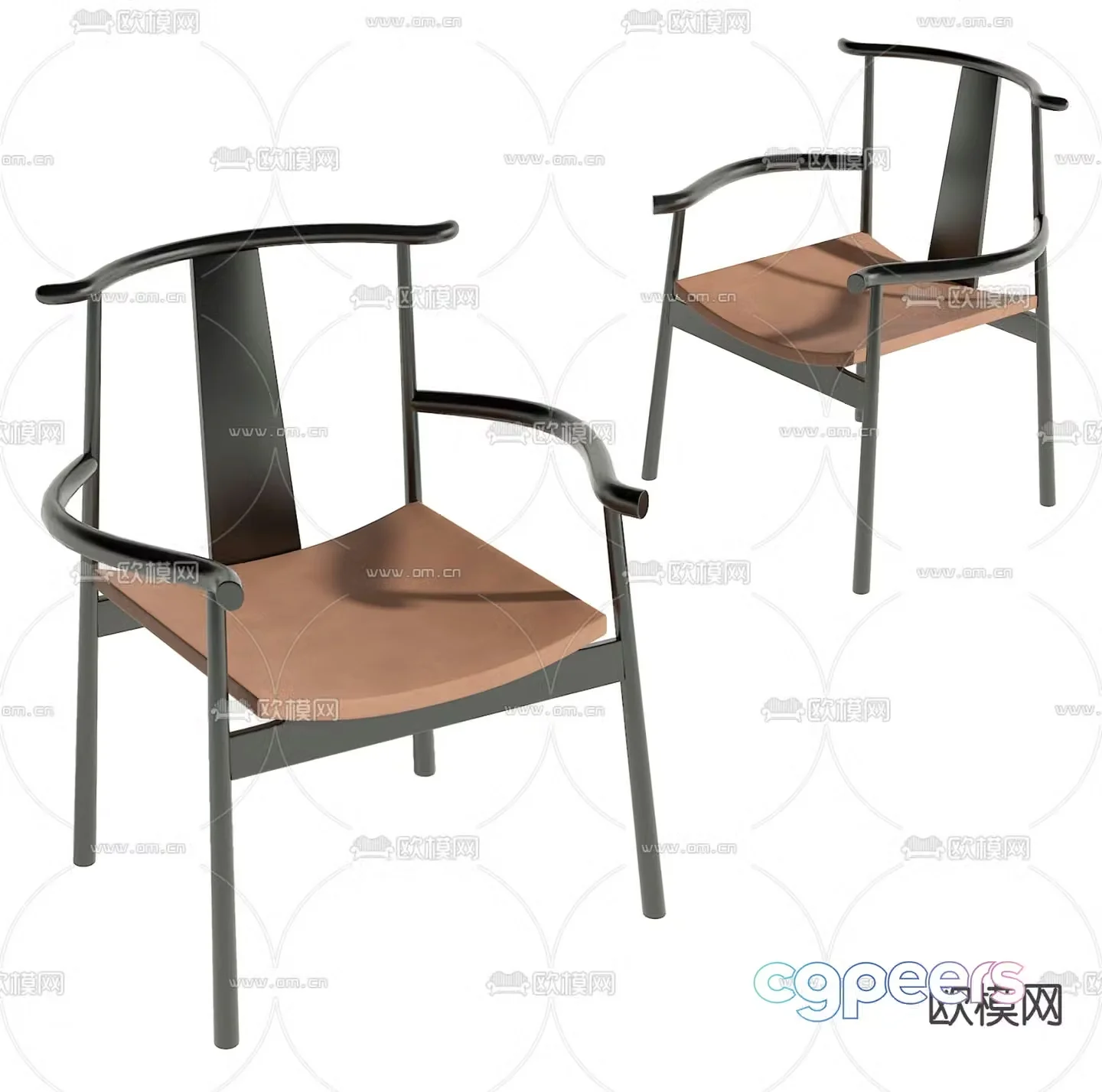 New Chinese style chair Taishi chair 3d model