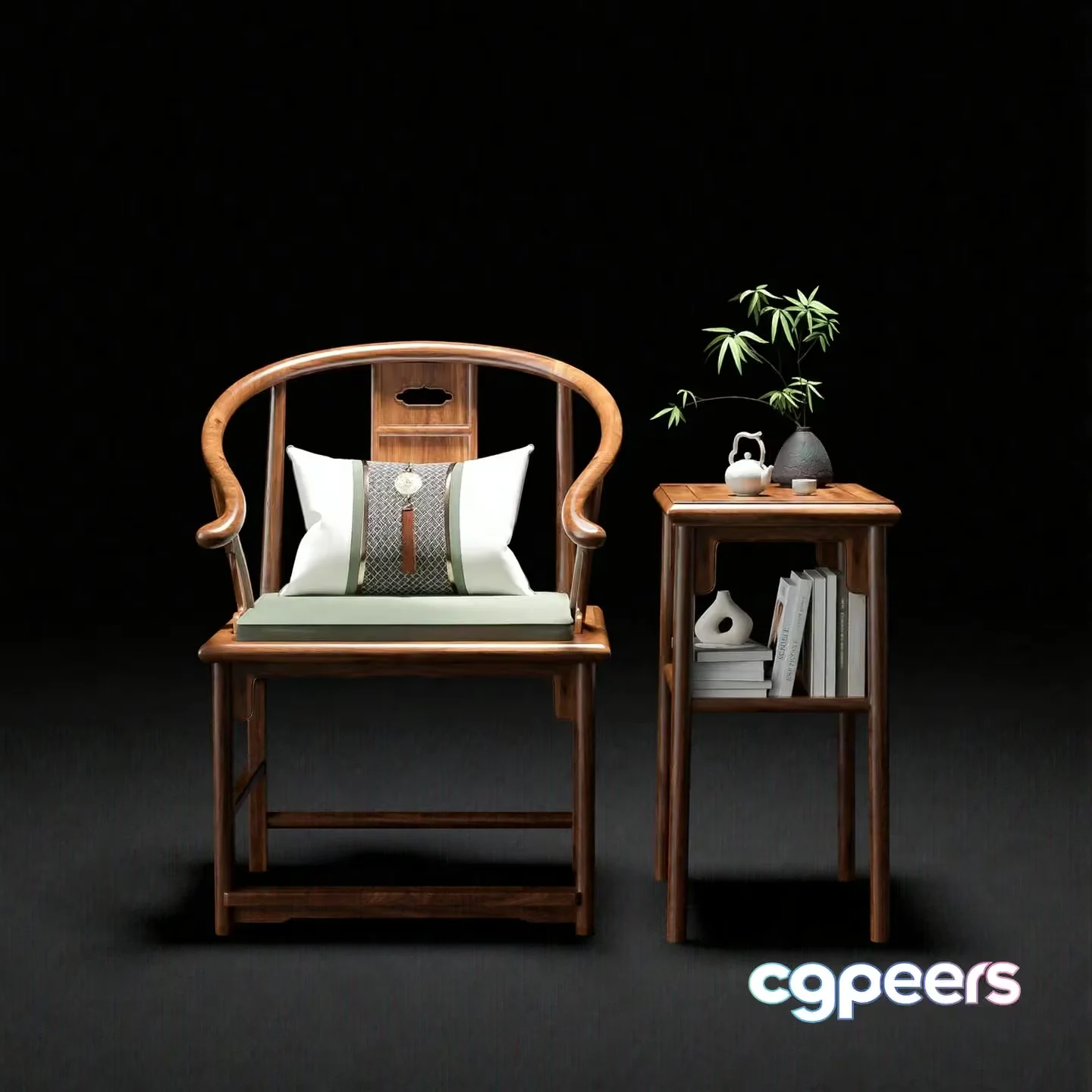 Wooden Chair And Table 3D Model – 7708 – VRAY Render