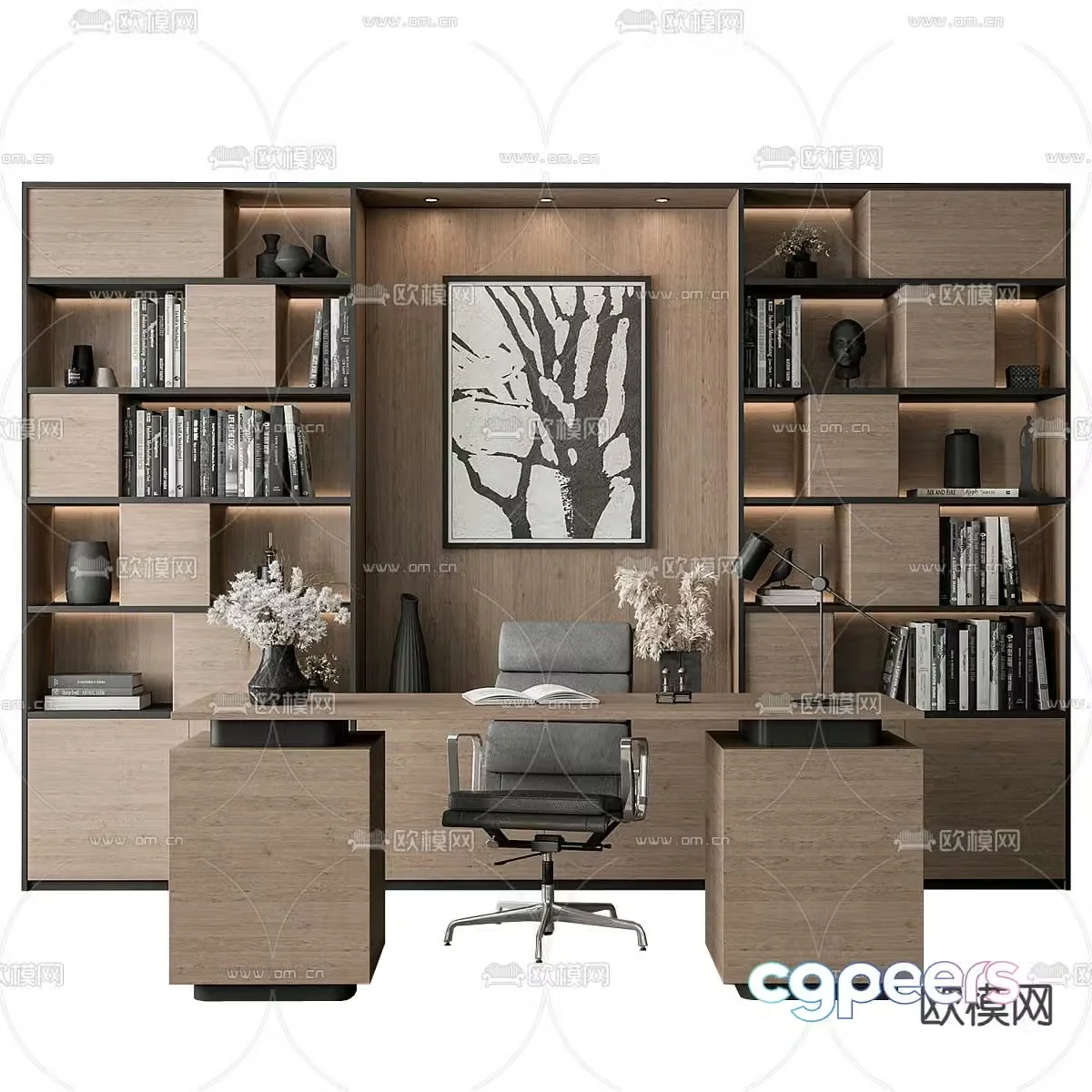 Desk desk desk decorative cabinet 3d model