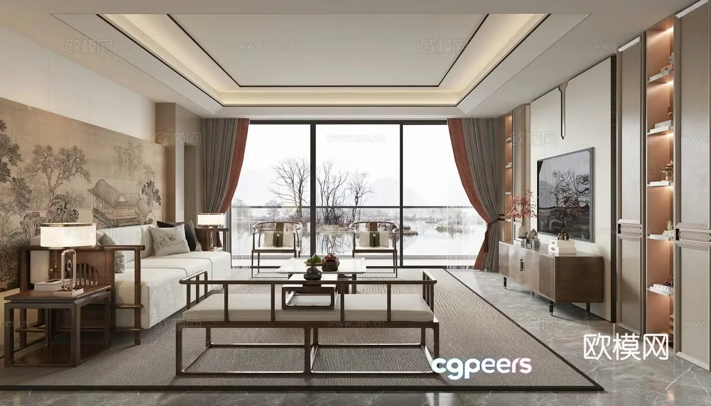 New Chinese living room 3D model