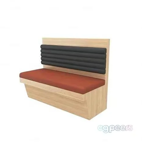 Wooden Bench With Red Cushion 3D Model – 13301 – VRAY Render