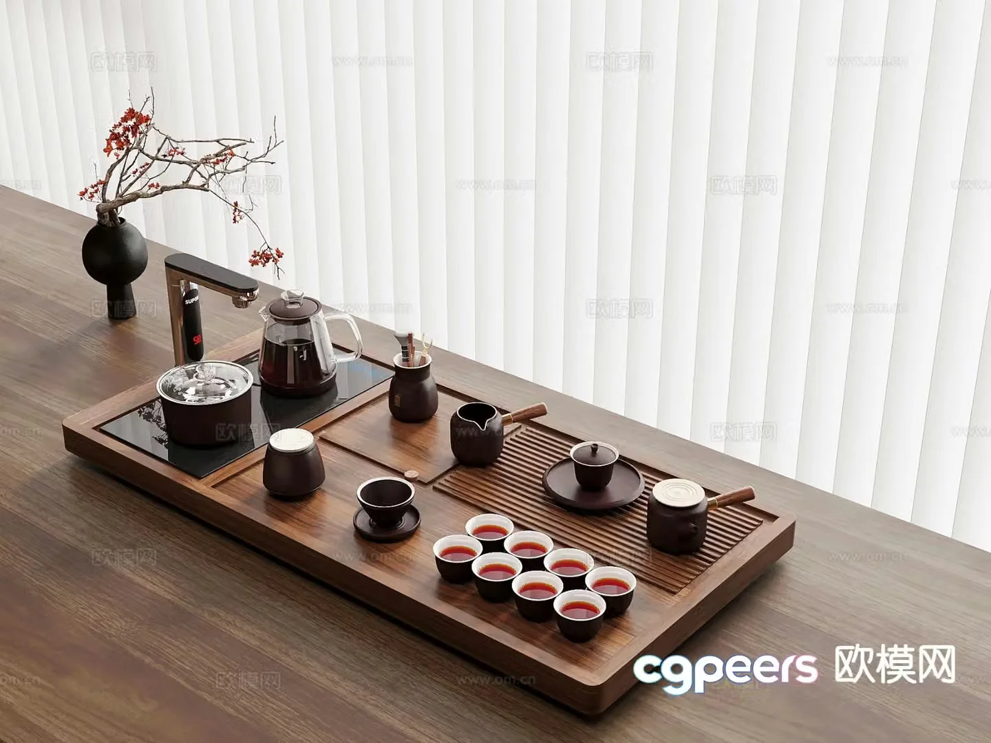 New Chinese Tea Set Tea Making Kung Fu Tea 3D Model