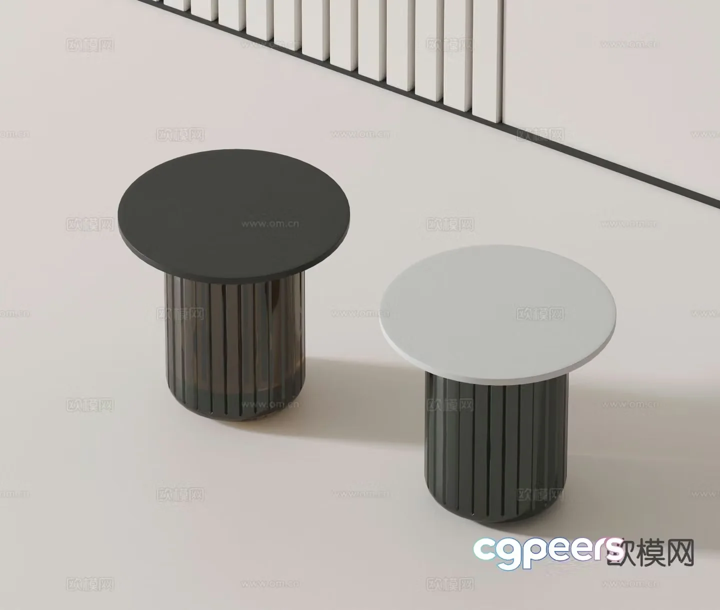 Modern side table corner table round table 3D model