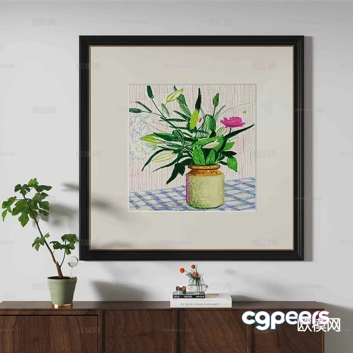 Retro hanging painting art painting decorative painting 3d model