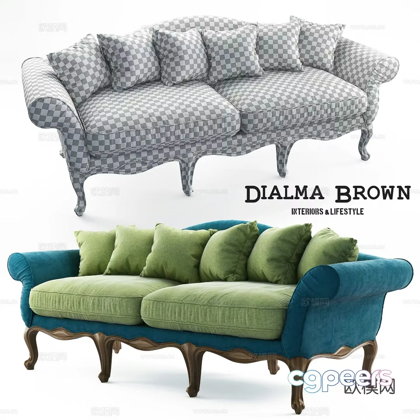 Dialma loveseat 3d model