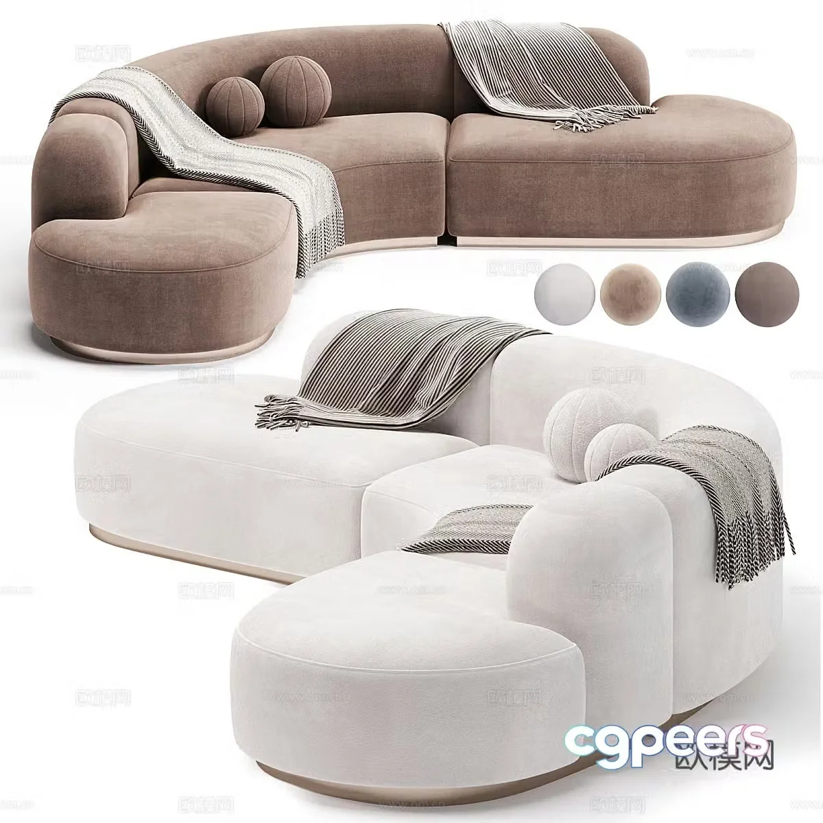 Modern Italian Eichholtz casual sofa 3d model