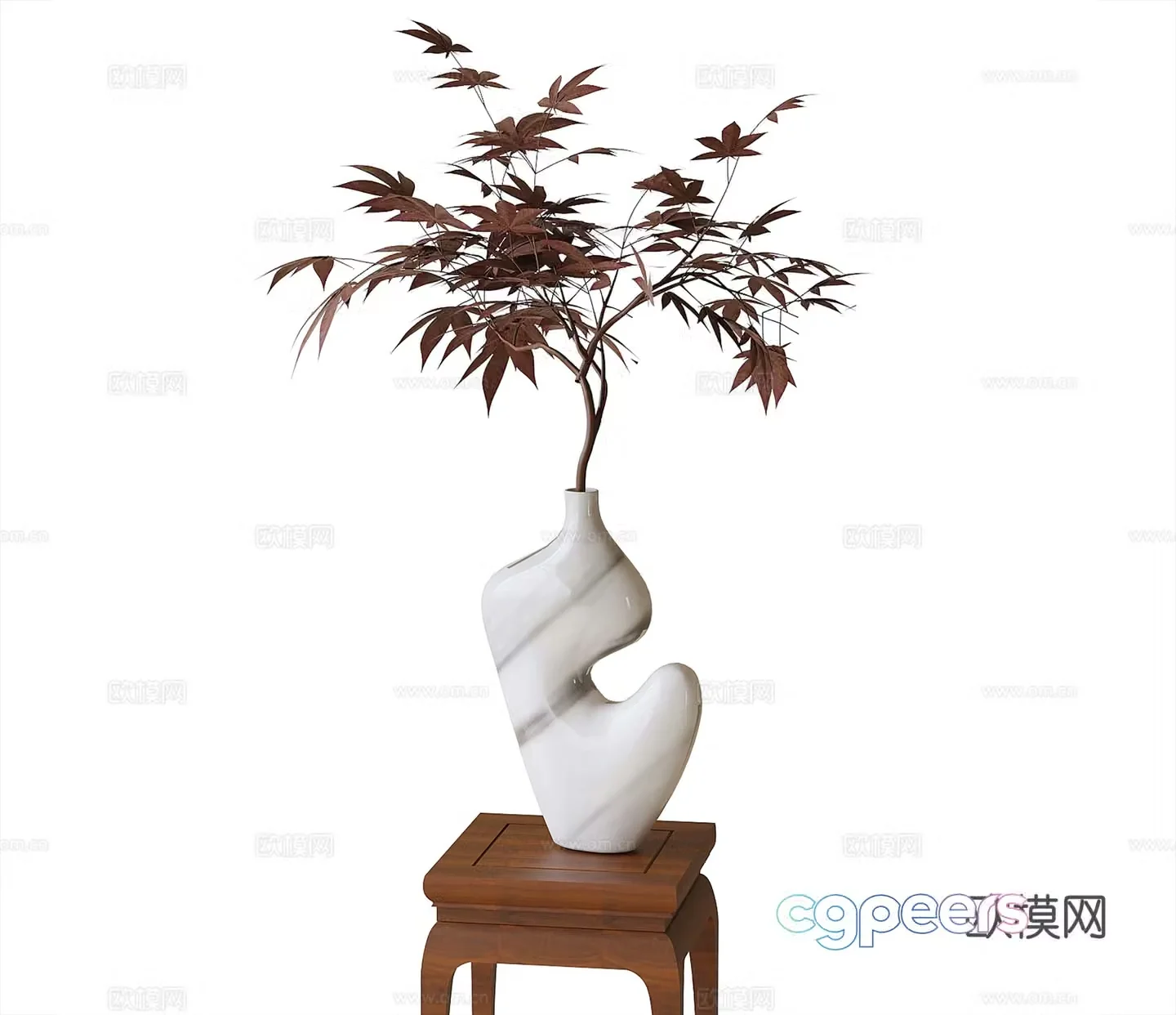 Modern flower arrangement vase flower art 3d model