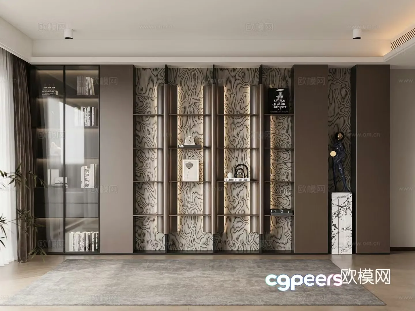 Italian bookcase 3d model