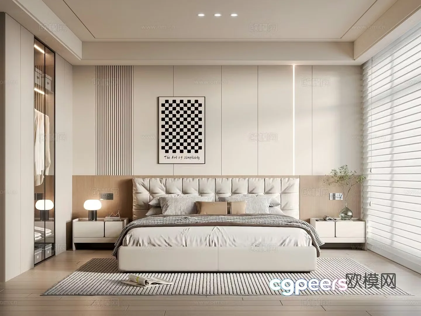 Modern bedroom master bedroom 3d model