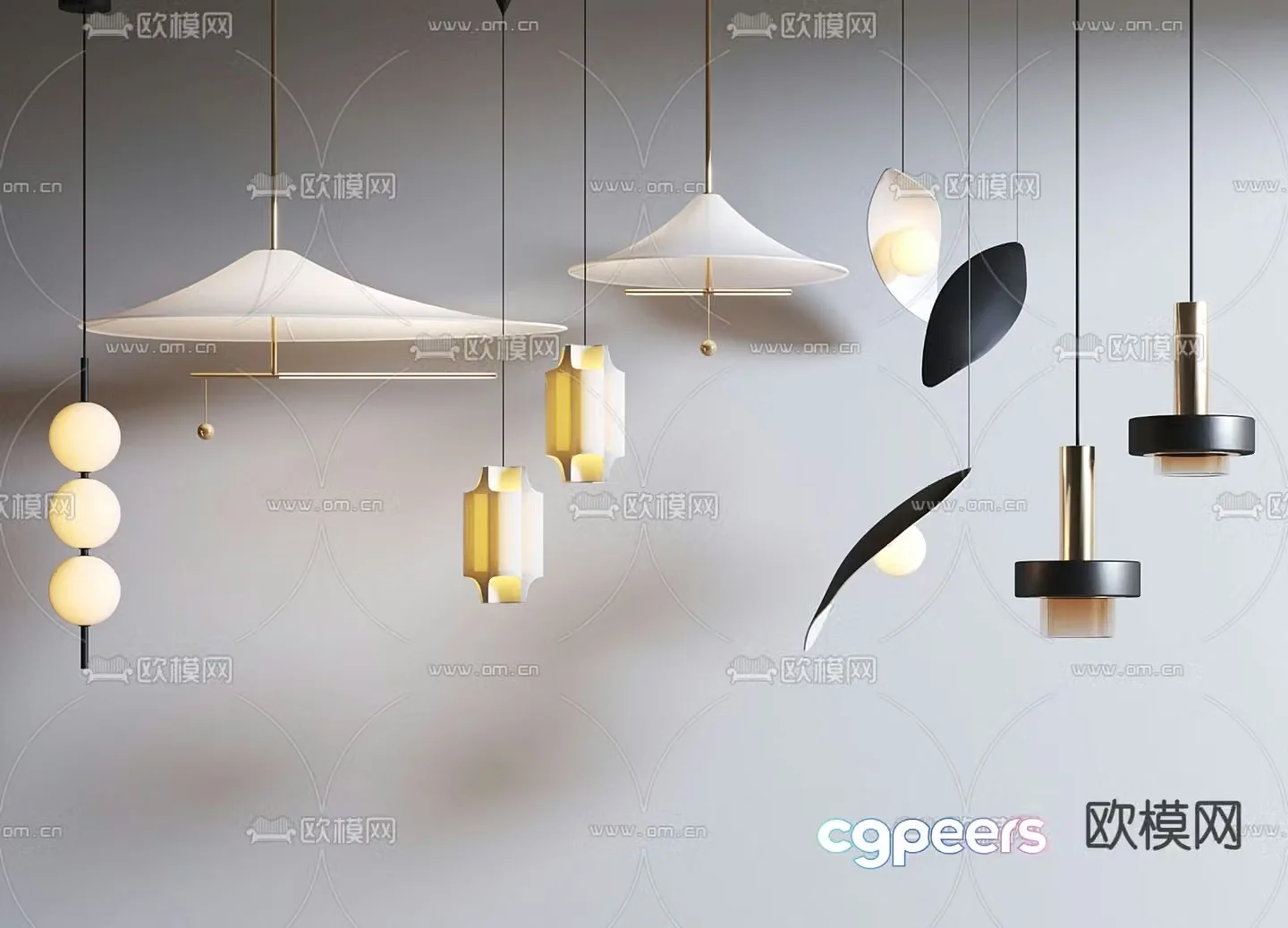 Creative chandelier bedside small chandelier 3d model