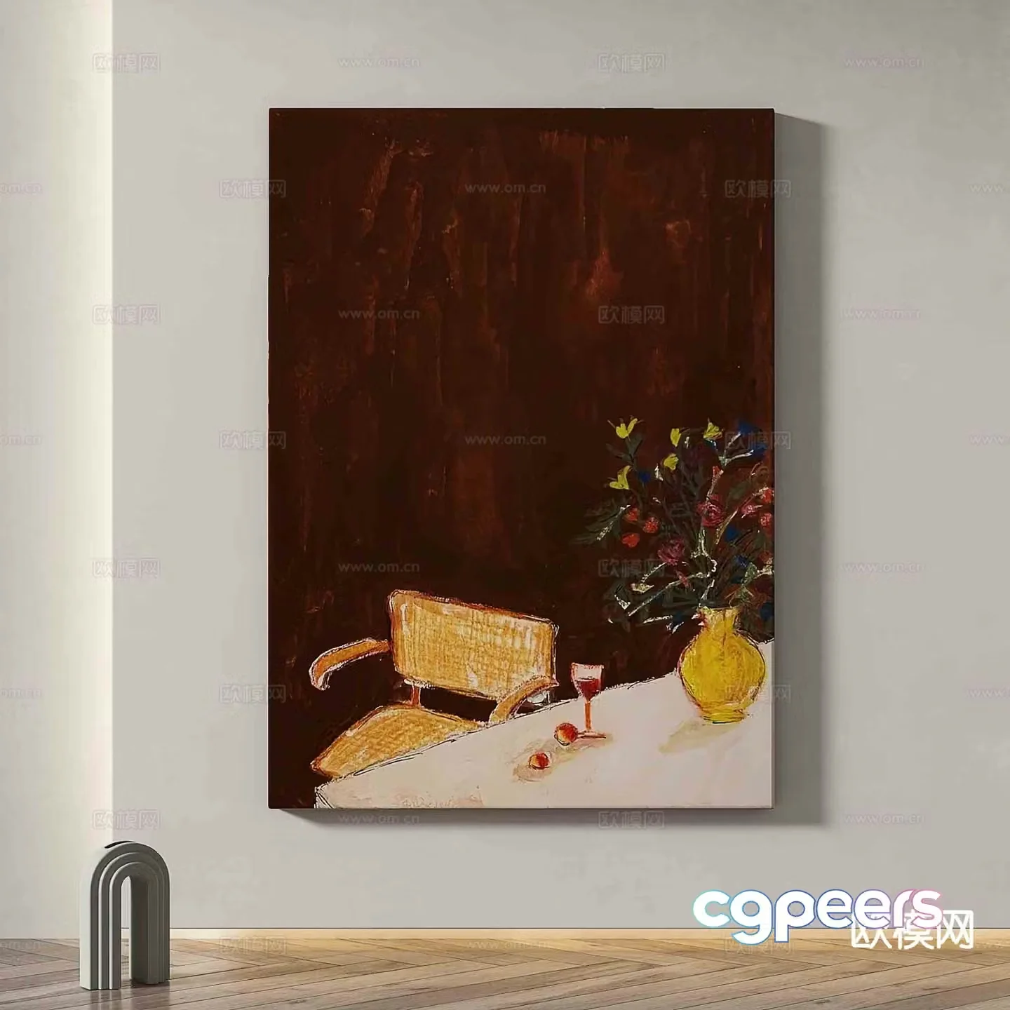 Modern art painting decorative painting 3d model