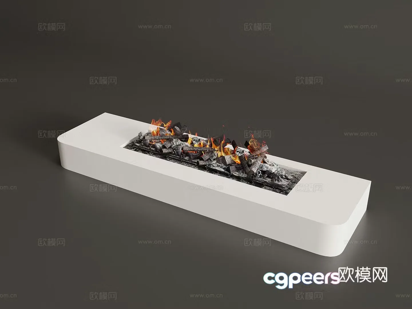 Modern fireplace Electronic fireplace Flame 3d model