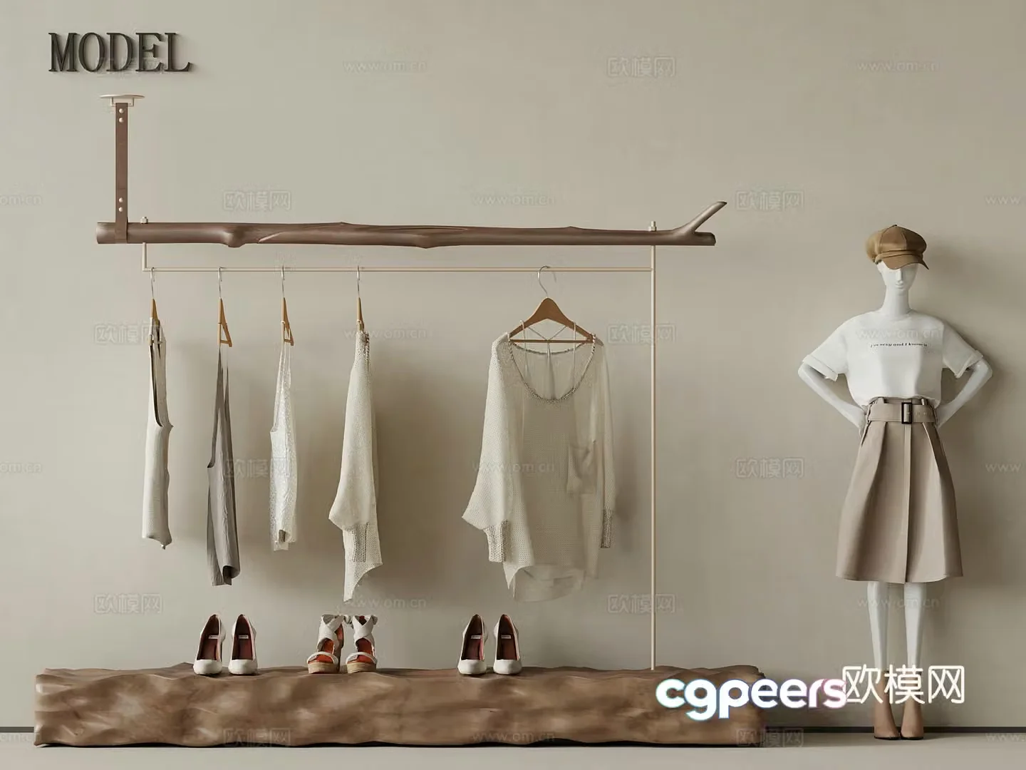 07 Clothes Hanger Modern Clothes Hanger Model 3D Model