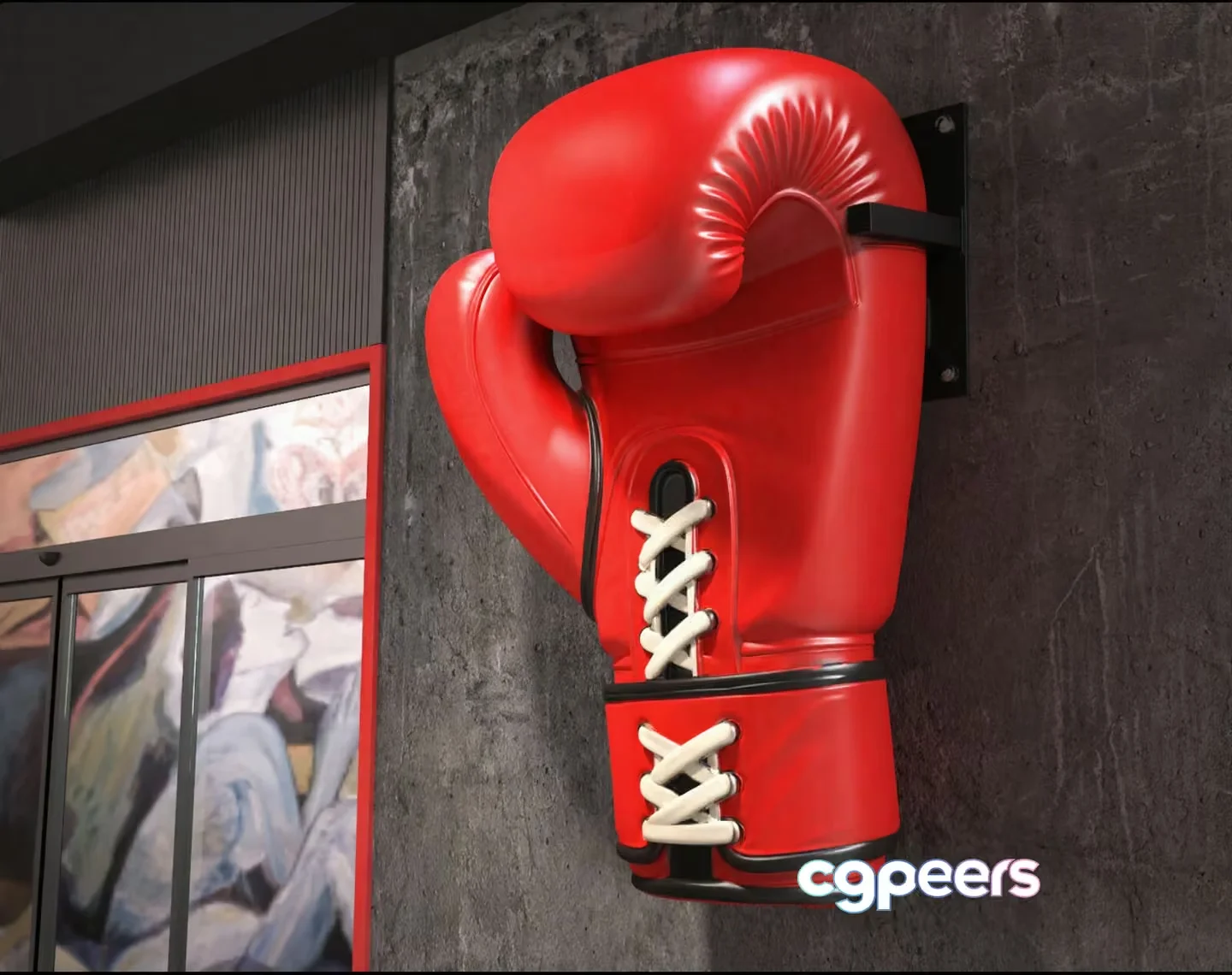 A Red Boxing Glove 3D Model – 13944 – VRAY Render