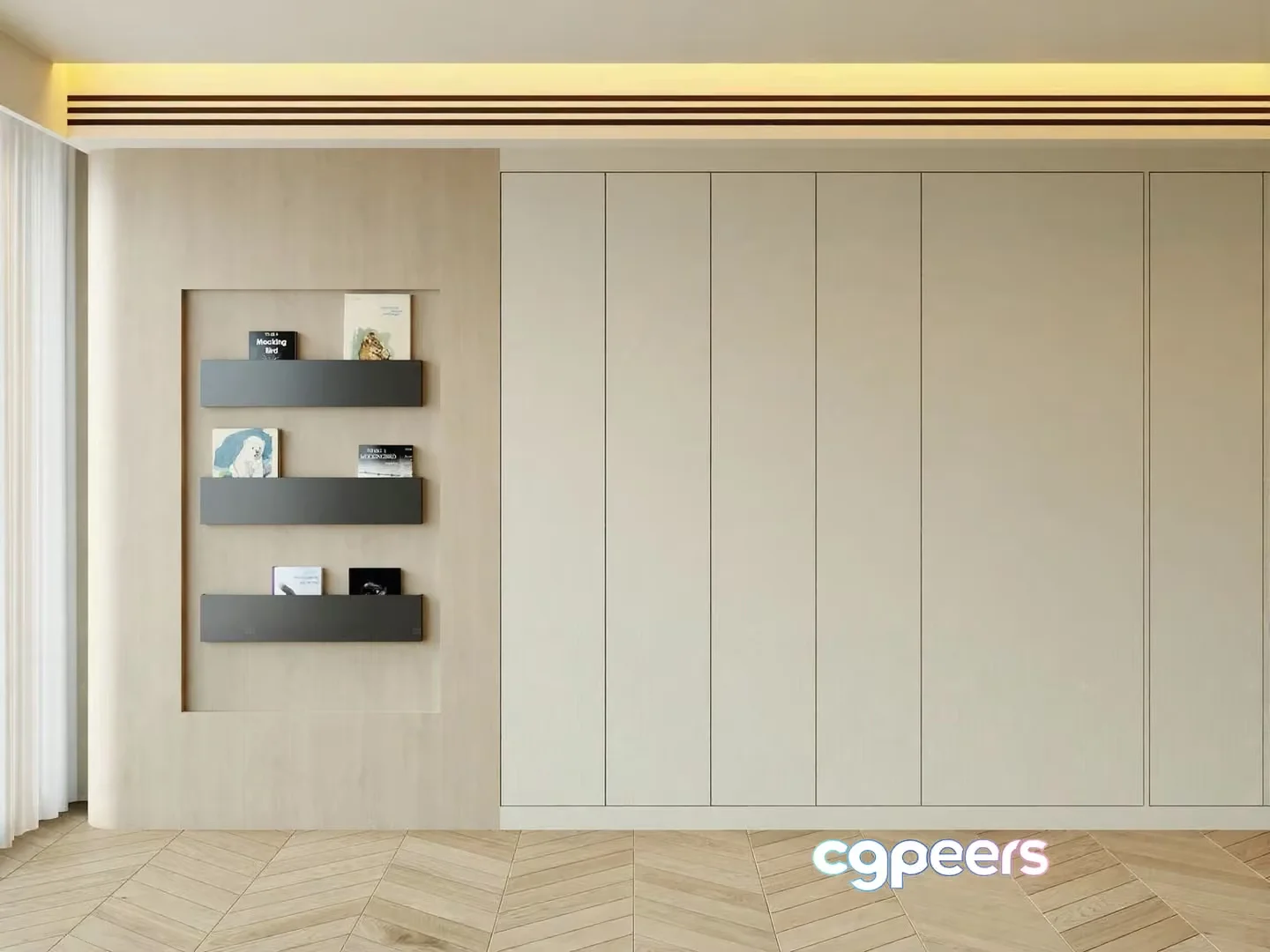 Modern Minimalist Wall 3D Model – 8014 – CORONA Render