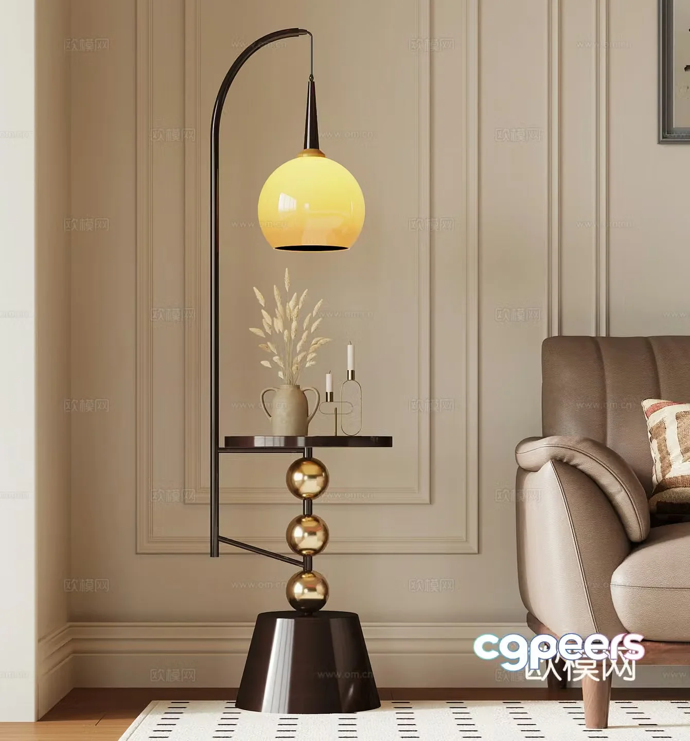 03 Floor lamp French living room corner floor lamp 3D model