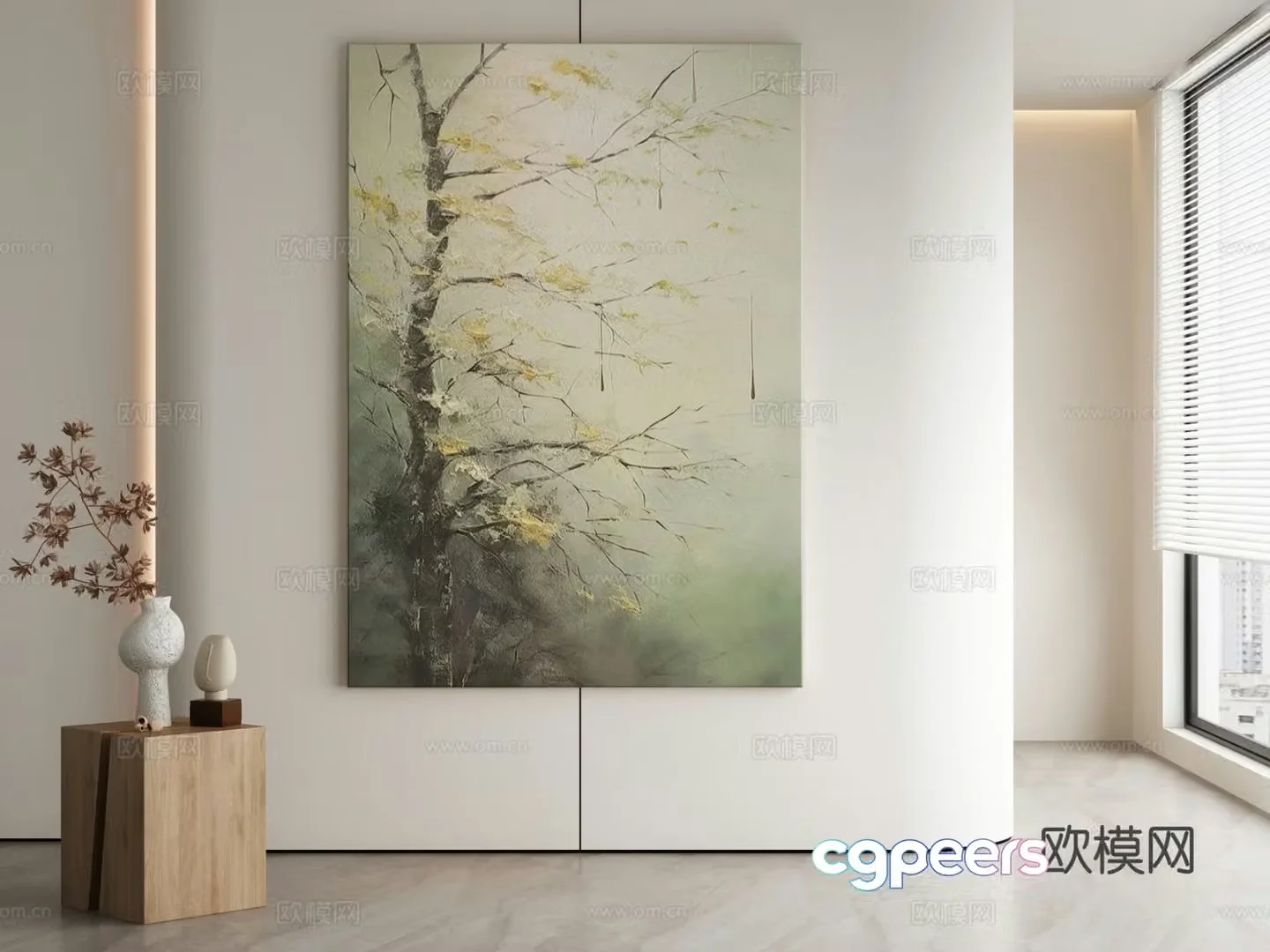 Modern landscape painting decorative painting 3d model