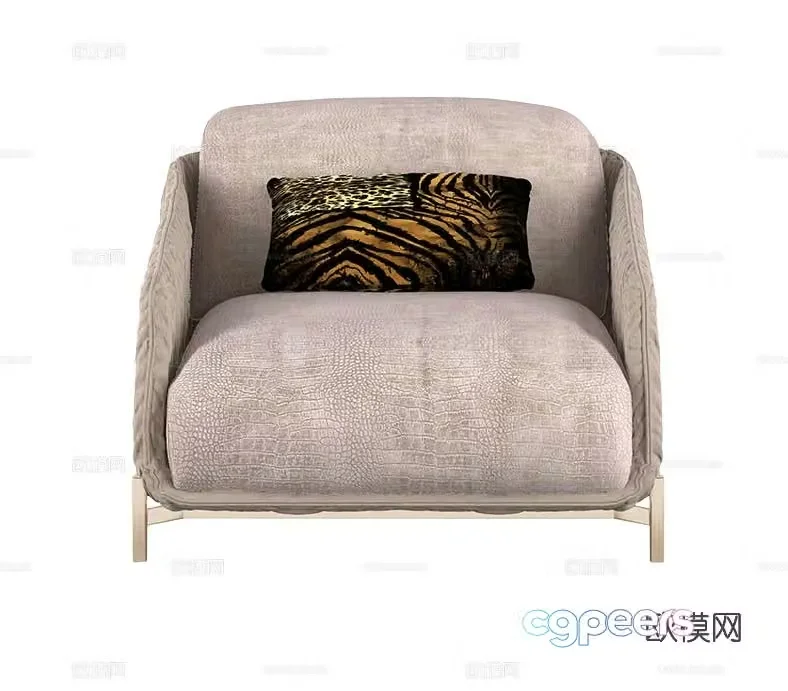 roberto cavalli single sofa 3d model