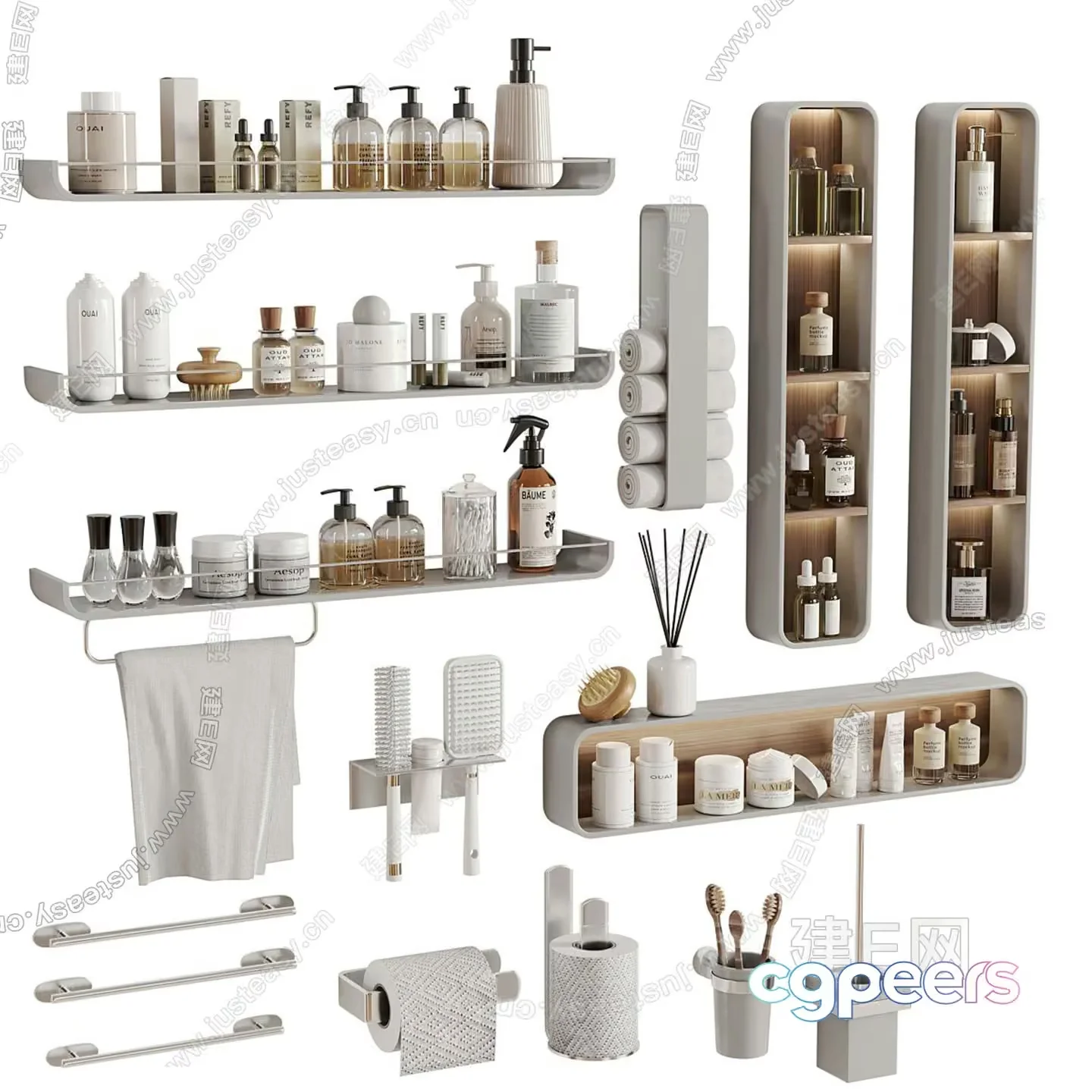 Modern Bathroom Decor 3D Model – 10548 – VRAY Render